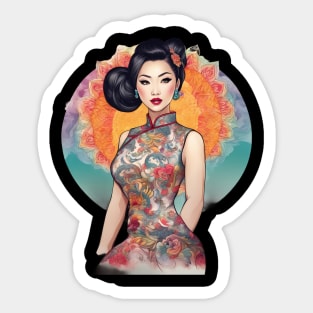 Chinese Dragon Lady Sticker